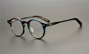 Vintage Acetate Eyeglass Frame 9553 Hand Made In Japan Women Men Classical Round Style High Completed Quality