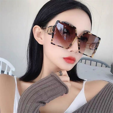 Vintage   Square Sunglasses Women  Brand Big Frame Women Sun Glasses Black  Gradient Female Glasses