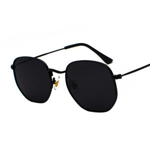 New Vintage Gold Sunglasses Men Square Metal Frame Silver Brown Black Small Sun Glasses Female Unisex Summer Style Shades