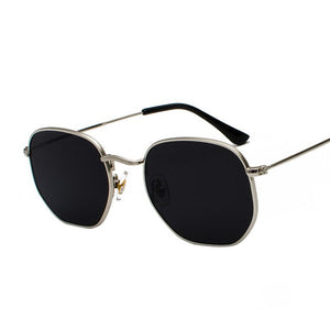 New Vintage Gold Sunglasses Men Square Metal Frame Silver Brown Black Small Sun Glasses Female Unisex Summer Style Shades