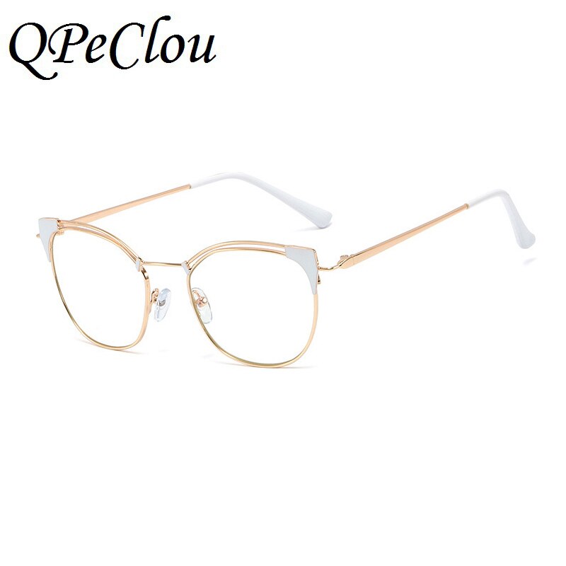 Vintage Metal Cat Eye Anti-blue Eyeglasses Women  Optical Transparent Glasses Frame Female Spectacles Oculos Feminino