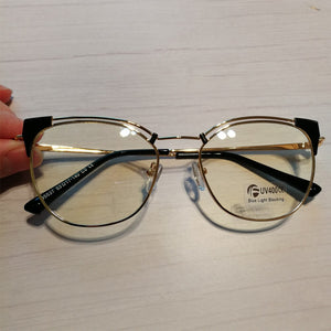 Vintage Metal Cat Eye Anti-blue Eyeglasses Women  Optical Transparent Glasses Frame Female Spectacles Oculos Feminino