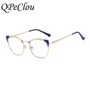 Vintage Metal Cat Eye Anti-blue Eyeglasses Women  Optical Transparent Glasses Frame Female Spectacles Oculos Feminino