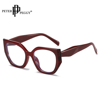 Occhiali da vista vintage poligonali Cat Eye da donna con montatura trasparente anti-Blu-Ray per occhiali da uomo con montatura ottica a doppio colore