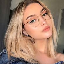 Load image into Gallery viewer, Vintage Round Glasses Frame Women Metal Small Circle Shape Eyewear Clear Optical Eyeglasses Transparent Lens Spectacle Gafas
