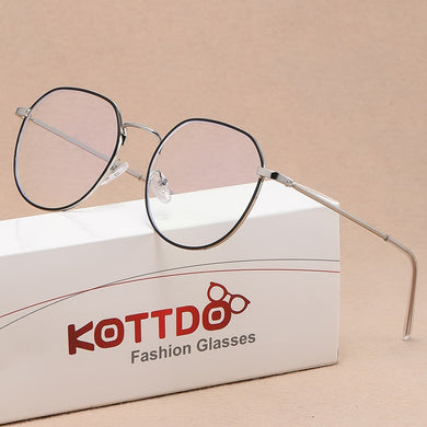 Vintage Round Transparent Glasses for Men Women Anti-Blue Light Computer Eyeglasses Myopia Optical Eyewear Frame Unisex