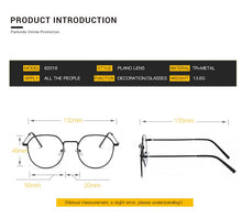 Load image into Gallery viewer, Vintage Round Transparent Glasses for Men Women Anti-Blue Light Computer Eyeglasses Myopia Optical Eyewear Frame Unisex