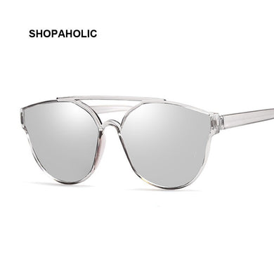 Vintage Sliver Cat Eye Sunglasses Women Brand Designer Mirror Cateye Sun Glasses For Female Shades UV400