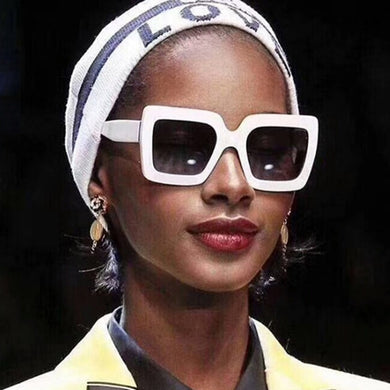 White Big Frame Women's Sunglasses Trend Square Gradients Sun Glasses Female  Brand Traveling Style Eyewear