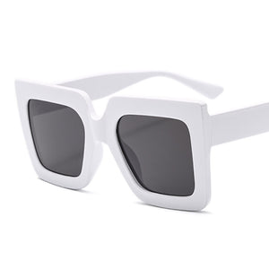 White Big Frame Women's Sunglasses Trend Square Gradients Sun Glasses Female  Brand Traveling Style Eyewear
