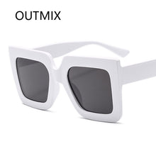 Load image into Gallery viewer, White Big Frame Women&#39;s Sunglasses Trend Square Gradients Sun Glasses Female  Brand Traveling Style Eyewear