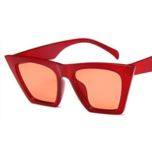 Carica l&#39;immagine nel visualizzatore di Gallery, New Woman Men Occhiali da sole Cat Eye con montatura grande Occhiali quadrati personalizzati Occhi di gatto colorati Occhiali alla moda Occhiali retrò versatili UV400 