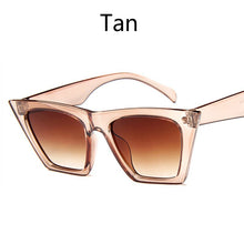 Carica l&#39;immagine nel visualizzatore di Gallery, New Woman Men Occhiali da sole Cat Eye con montatura grande Occhiali quadrati personalizzati Occhi di gatto colorati Occhiali alla moda Occhiali retrò versatili UV400 