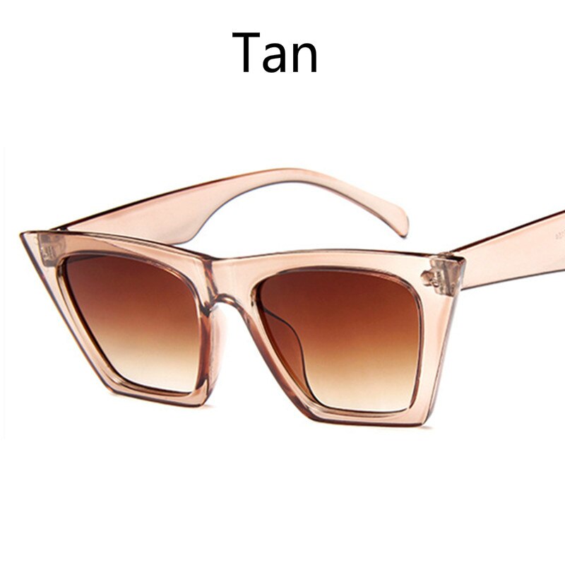 New Woman Men Occhiali da sole Cat Eye con montatura grande Occhiali quadrati personalizzati Occhi di gatto colorati Occhiali alla moda Occhiali retrò versatili UV400 