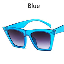 Carica l&#39;immagine nel visualizzatore di Gallery, New Woman Men Occhiali da sole Cat Eye con montatura grande Occhiali quadrati personalizzati Occhi di gatto colorati Occhiali alla moda Occhiali retrò versatili UV400 