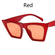 Carica l&#39;immagine nel visualizzatore di Gallery, New Woman Men Occhiali da sole Cat Eye con montatura grande Occhiali quadrati personalizzati Occhi di gatto colorati Occhiali alla moda Occhiali retrò versatili UV400 