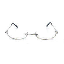 Load image into Gallery viewer, Women Eyeglasses Alloy Frame 2023 Colorful Rhinestone Lensless Gold Silver Black Frames Decoration Half Frame  Glasses