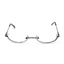 Load image into Gallery viewer, Women Eyeglasses Alloy Frame 2023 Colorful Rhinestone Lensless Gold Silver Black Frames Decoration Half Frame  Glasses