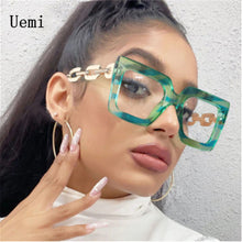 Load image into Gallery viewer, Women High-quality Oversized Frame Glasses Square Plain Glasses Optical Spectacle Anti Blue Light Computer Glasses F