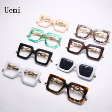 Load image into Gallery viewer, Women High-quality Oversized Frame Glasses Square Plain Glasses Optical Spectacle Anti Blue Light Computer Glasses F