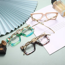 Load image into Gallery viewer, Women High-quality Oversized Frame Glasses Square Plain Glasses Optical Spectacle Anti Blue Light Computer Glasses F