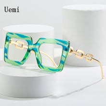Load image into Gallery viewer, Women High-quality Oversized Frame Glasses Square Plain Glasses Optical Spectacle Anti Blue Light Computer Glasses F