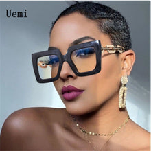 Load image into Gallery viewer, Women High-quality Oversized Frame Glasses Square Plain Glasses Optical Spectacle Anti Blue Light Computer Glasses F