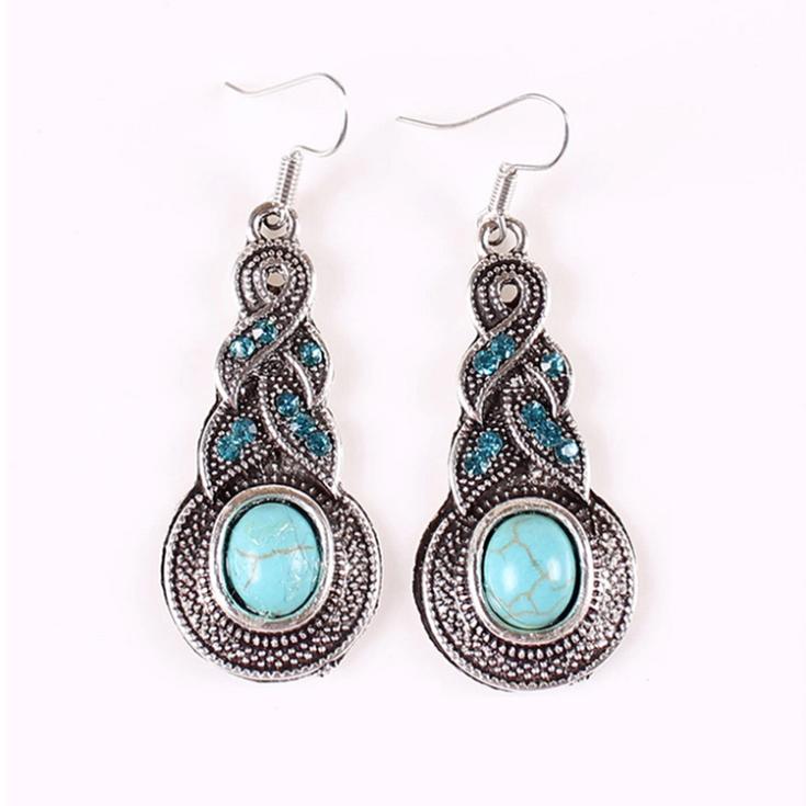 New Women Fashion Jewelry Classic Tibet Silver Color Dangle Earrings With Decoration