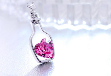 New Women Ladies Fashion Popular Crystal Necklace Love Drift Bottles gift for women Boho Layering Chokers Chockers girl