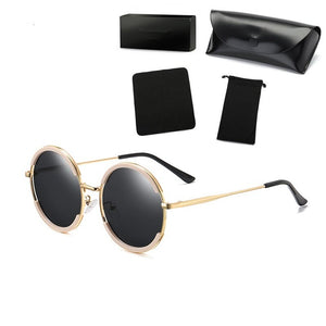 Women Polarized Sunglasses Men Round Alloy Frame Summer Style Unisex Sun Glasses UV400