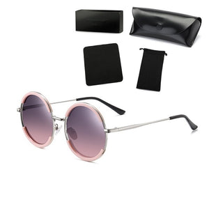 Women Polarized Sunglasses Men Round Alloy Frame Summer Style Unisex Sun Glasses UV400