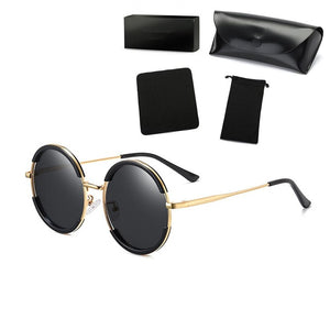 Women Polarized Sunglasses Men Round Alloy Frame Summer Style Unisex Sun Glasses UV400