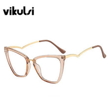 Load image into Gallery viewer, Women Square Glasses Women Cat Eye Glasses Feature Legs Anti-blue Glasses Women Multi-faceted Myopia Glasses Frame Shades