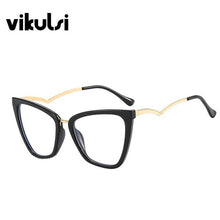 Load image into Gallery viewer, Women Square Glasses Women Cat Eye Glasses Feature Legs Anti-blue Glasses Women Multi-faceted Myopia Glasses Frame Shades