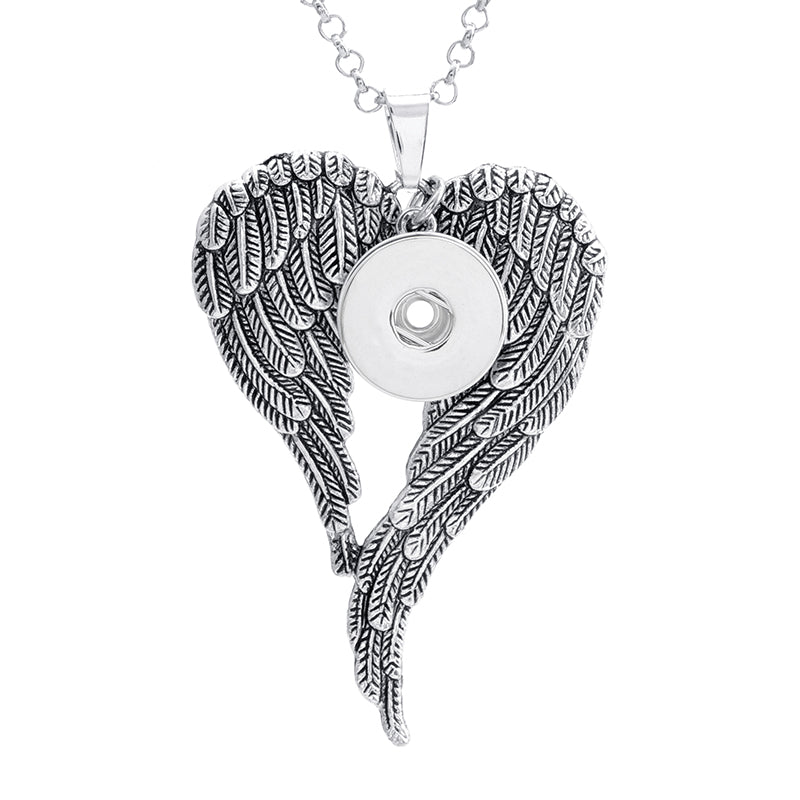 New XL0042 Beauty Wing snap Pendant Necklace fit 18mm snap buttons fashion DIY Fittings for necklace wholesale
