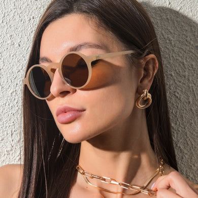 Yellow Round Sunglasses Women Vintage 2023 Classic Sun Glasses Shades