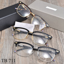 Load image into Gallery viewer, York Brand Designer Eyeglasses TB711 Half Frame Glasses for Men Women Square Semi Rimless Optical Prescription gafas