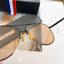 Load image into Gallery viewer, York  Brand Trend Retro THOM BROWN Pilot Alloy High-Quality Blue Lens Sunglasses For Men And Women TB-2006
