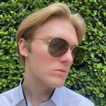 Load image into Gallery viewer, York  Brand Trend Retro THOM BROWN Pilot Alloy High-Quality Blue Lens Sunglasses For Men And Women TB-2006