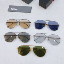 Load image into Gallery viewer, York  Brand Trend Retro THOM BROWN Pilot Alloy High-Quality Blue Lens Sunglasses For Men And Women TB-2006