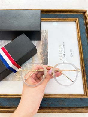 York THOM Brand Designer  Glasses Frame Retro Round Alloy Acetate Eyeglasses TB421 Blue Light Prescription Optical Eyewear