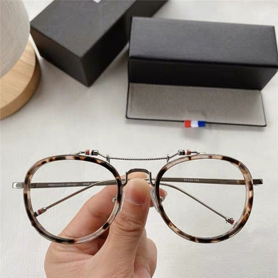 York Thom Brand Alloy Acetate Eyeglasses Frame Men  Vintage Round Glasses Women Prescription Eyewear TBS815