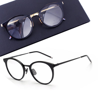 York Thom Brand Design Retro Round Eyeglasses Combination Glasses Frame Men Women Circle Prescription Optical gafas Oculos