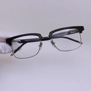 York Thom Brand Designer Half Frame Glasses for Men Women Square Semi Rimless Eyeglasses Optical Prescription Eyewear TB006