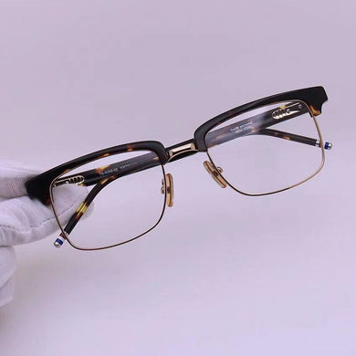 York Thom Brand Designer Half Frame Glasses for Men Women Square Semi Rimless Eyeglasses Optical Prescription Eyewear TB006