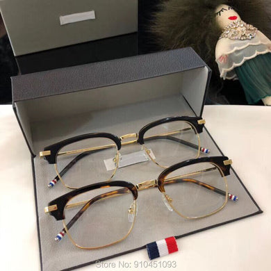 York Thom Brand Eye Glasses Frame Men Women Optical Prescription Eyewear Classic Half frame Retro Round Eyeglasses TB707