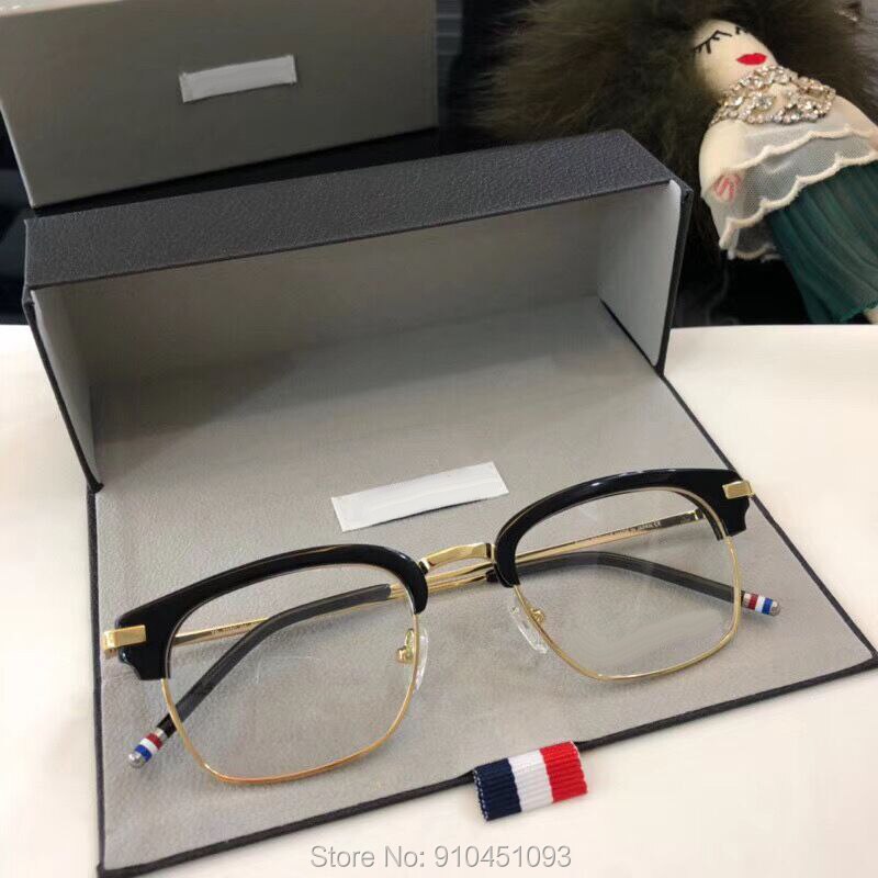 York Thom Brand Eye Glasses Frame Men Women Optical Prescription Eyewear Classic Half frame Retro Round Eyeglasses TB707