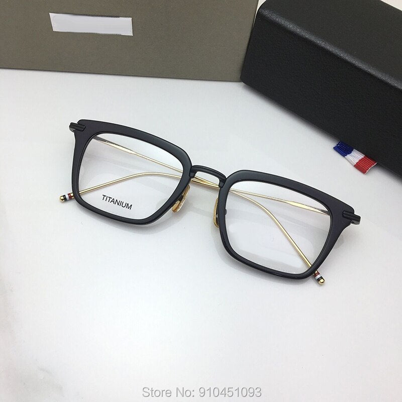 York Thom Brand Fashional Square Eyeglasses Frame Titanium Myopia Men Women Acetate Optical Prescription Eyewear TBX916