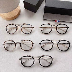 York Thom Brand Retro Round Glasses Frame TBS815 Men Women Double Beam Eyeglasses Optical Prescription With original Box