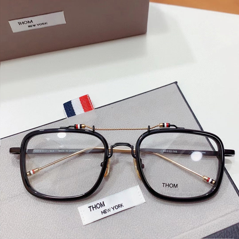 York Thom Brand Retro Round Glasses Frame TBS816 Men Women Double Beam Eyeglasses Optical Prescription With Original Box